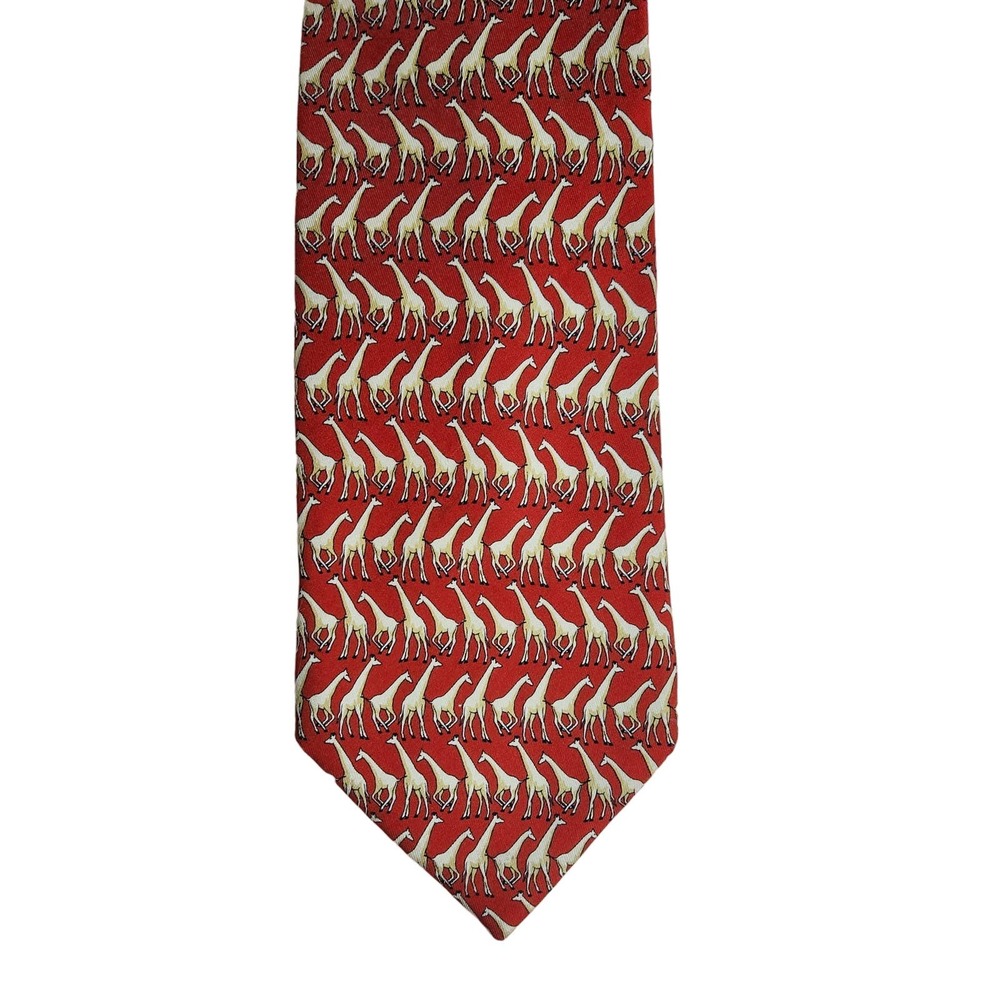 Gianni Versace Printed Red Silk Tie